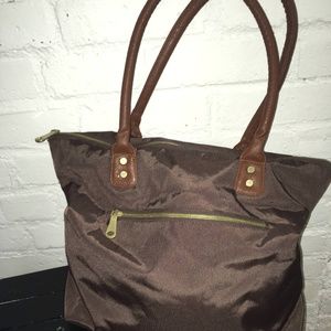 Old Navy Brown Nylon Large Shoulder Bag